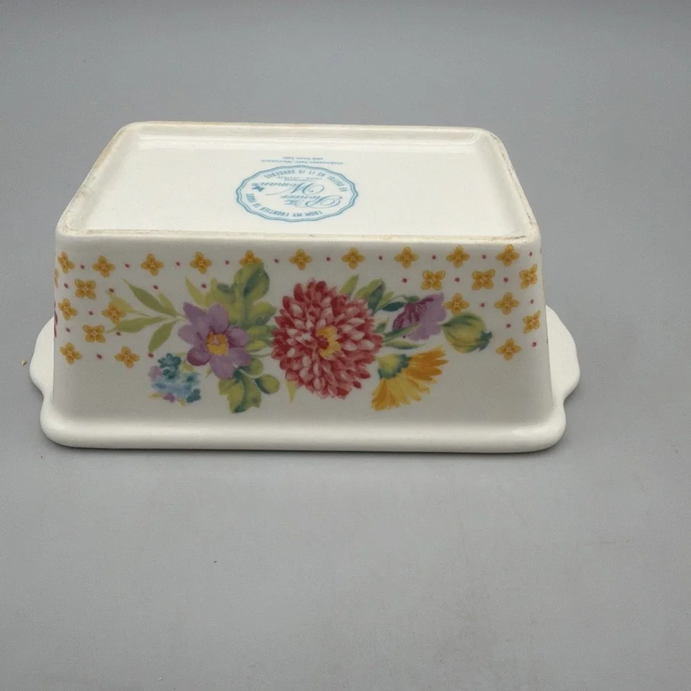 The Pioneer Woman Blooming Bouquet Mini Loaf Pan Blue Floral EUC